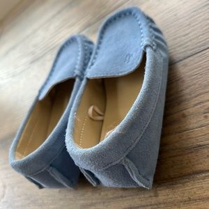 JANIE AND JACK SUEDE DRIVING SHOE- BLUE SKY